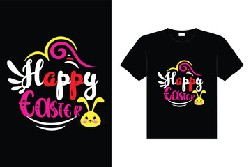 Easter day typography egg lettering t-shirt design holiday greeting cute bunny vector art