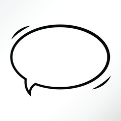 Minimalist vector of a cartoon dialogue chat bubble.