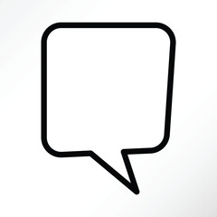 Minimalist vector of a cartoon dialogue chat bubble.