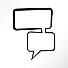 Minimalist vector of a cartoon dialogue chat bubble.