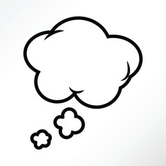 Minimalist vector of a cartoon dialogue chat bubble.