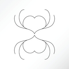 Minimalist vector of symmetrical abstract tattoo design