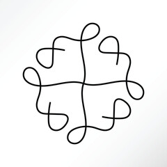 Minimalist vector of symmetrical abstract tattoo design