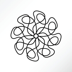 Minimalist vector of symmetrical abstract tattoo design