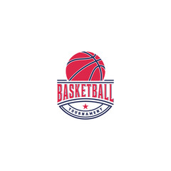 basketball logo template in white background