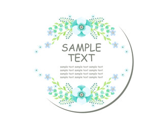 水彩風の花と植物のイラストフレーム
