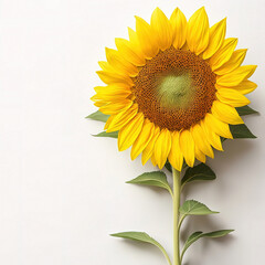 Fototapeta premium sunflower on white background. ia generated