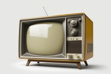 Old vintage retro TV. Background with selective focus and copy space. AI generated, human enhanced