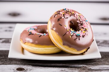 donut with chocolate icing and sprinkles