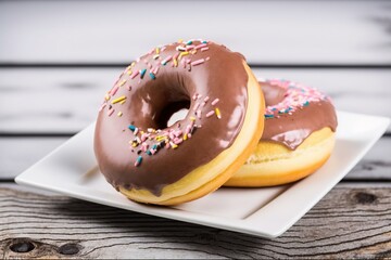 donut with chocolate icing and sprinkles