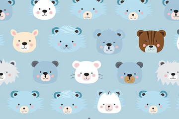 different small teddy bears faces, kids wallpaper, wallpaper