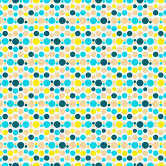 Pattern of circles of different sizes and different colors.