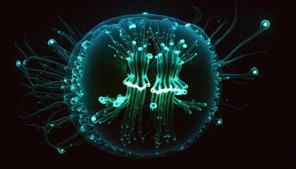 jellyfish underwater blue light coral Generative AI, Generativ, KI