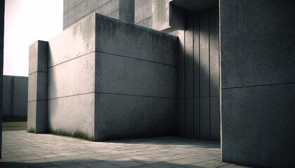 grey beton wall architecture Generative AI, Generativ, KI