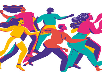 Plakat dancing people vector illustration