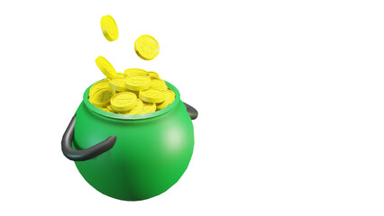 Png 3d render cauldron and gold