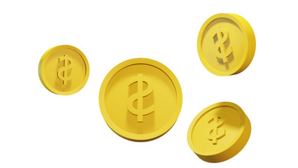 Png 3d render gold coin