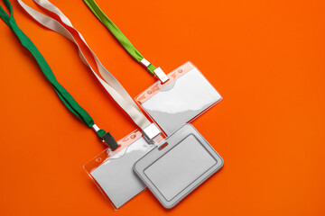 Different blank badges on color background