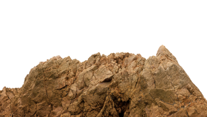 texture and pattern of rock stone isolated on white background. png file