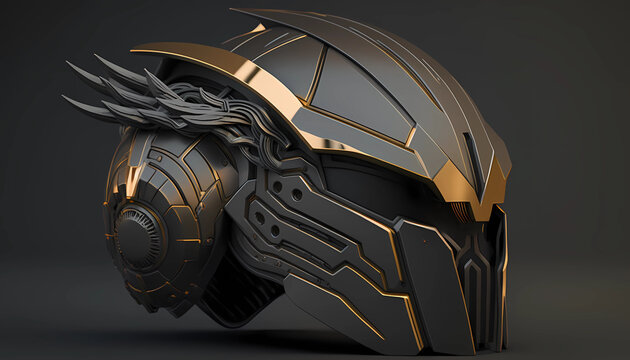 3D illustration futuristic helmet of a future soldier