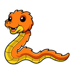 Cute orange spiny bush viper cartoon