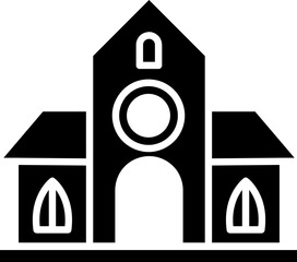 Church building filled outline icon, trendy style illustration on white background