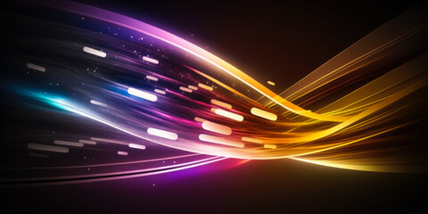 colorful glowing lighttrail background wallpaper, generative ai - 578151153