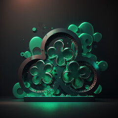 Saint Patrick's Day, decoration isolated for object and retouch design, neon glowing scy