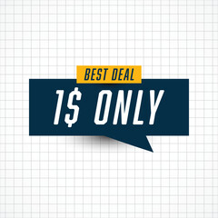 Best deal 1$ only sale label template design