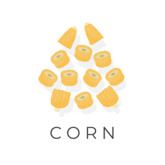 Sweet Corn Vector Illustration logo  on a white background