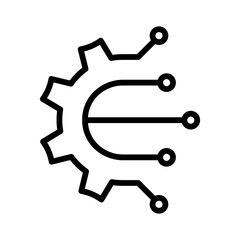 Icono de ajustes de configuración tecnológico. Tecnología y conectividad. Ilustración vectorial