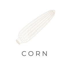 Corn Simple Line Art Vector Illustration Logo