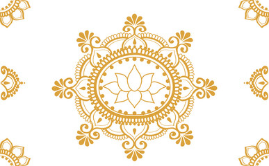 エスニックロータス背景フレーム