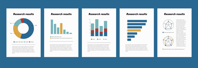 さまざまなグラフの資料のサンプルイラストセット