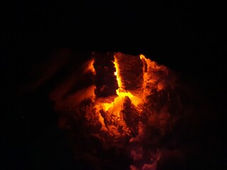 the fire burns like Arabic letters