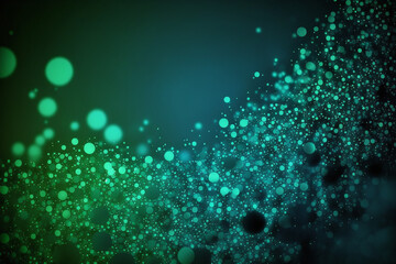 Differents shades of green bokeh glitter lights background, AI