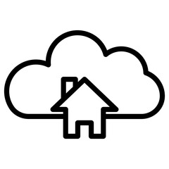 house cloud computing icon