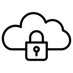 padlock cloud computing icon
