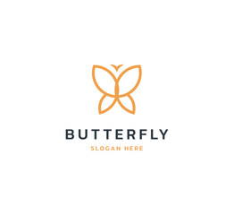 Minimalist Butterfly Logo Vector With Line Art Style for your business