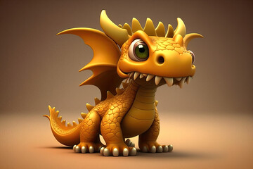 Cute character of a dragon, generative AI