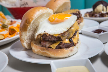 Burger with egg