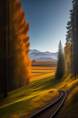 Breathtaking Realistic Landscape with forests, Meadows, and Majestic Mountains - AI-Generated Digital Art Ideal for Decorative Frames