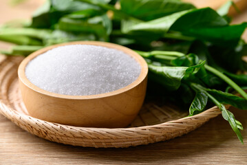 Gymnema inodorum leaf and sugar, Herbal medicine plant for diabetes treatment, function is control sugar level in blood