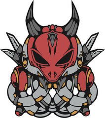 Sophisticated Robot design with two horns on its head