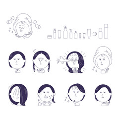 女性　上半身のイラストセット