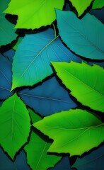 Naklejka na ściany i meble green leaf in water created with Generative AI technology