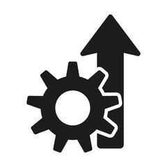 Gear arrow up icon. Project management icon. Vector illustration.