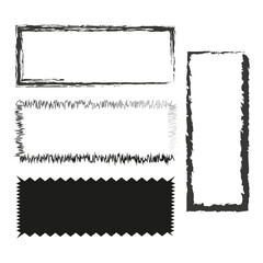 Black brush rectangles. Vector illustration.