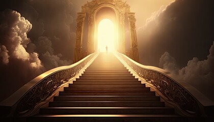golden stairway to heaven. Created with Generative AI.