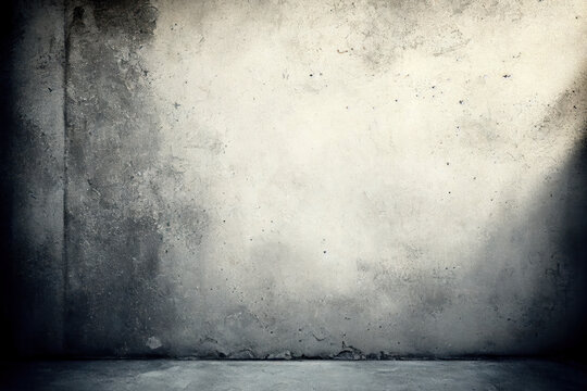 Grey concrete wall, abstract texture background, cement backdrop, generative ai © Vig